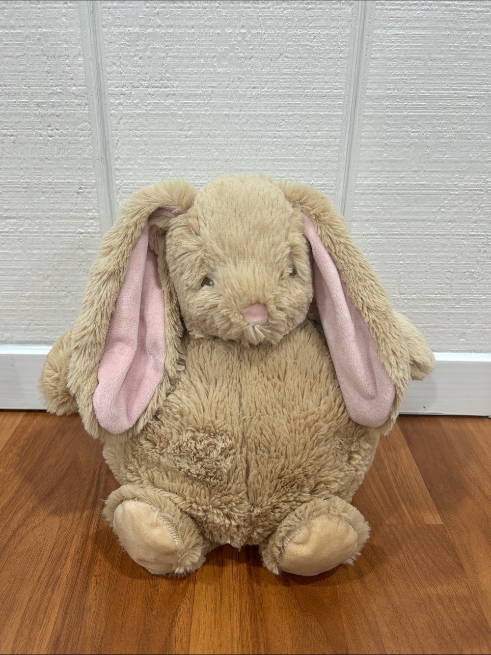 Gund Cream Plush Bunny with Pink Inner Ears